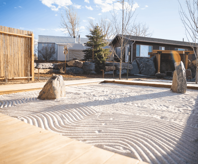 large sand box with lines